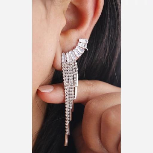 گوشواره ایرکاف زنانه مجلسی نگین دار تک