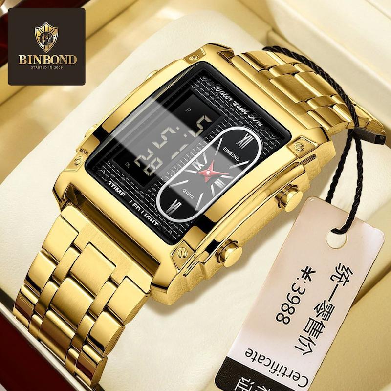 ساعت مردانه بین باند مکعبی استیل