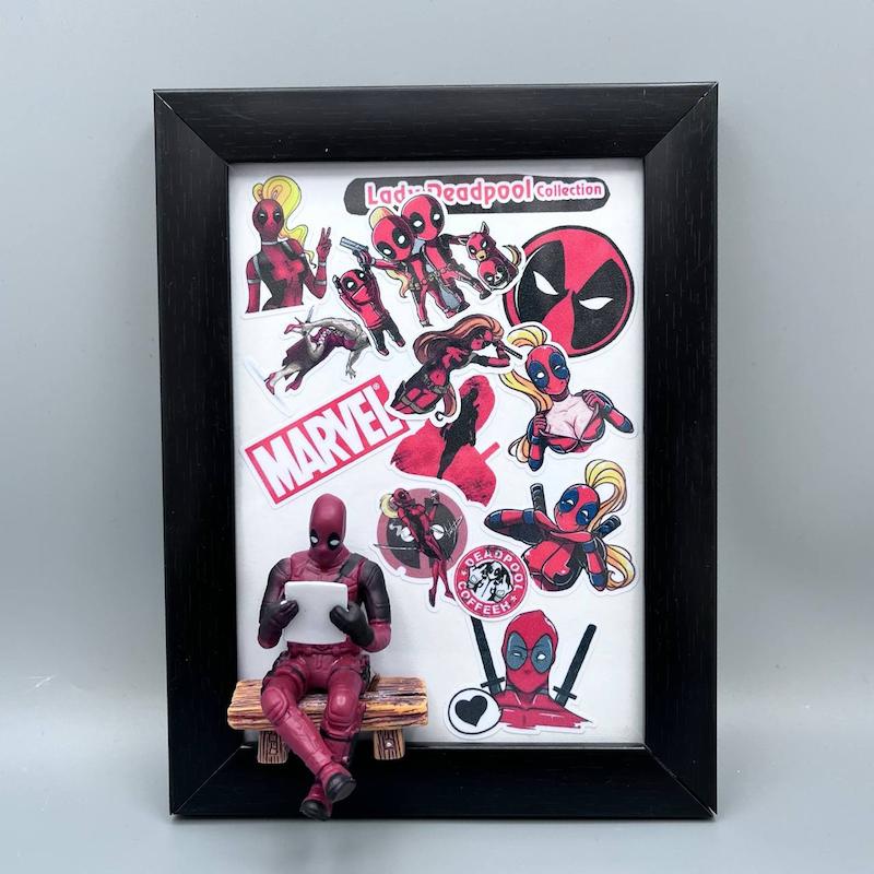 تابلو شیشه ای سه بعدی فیگور ددپول 20 در 15