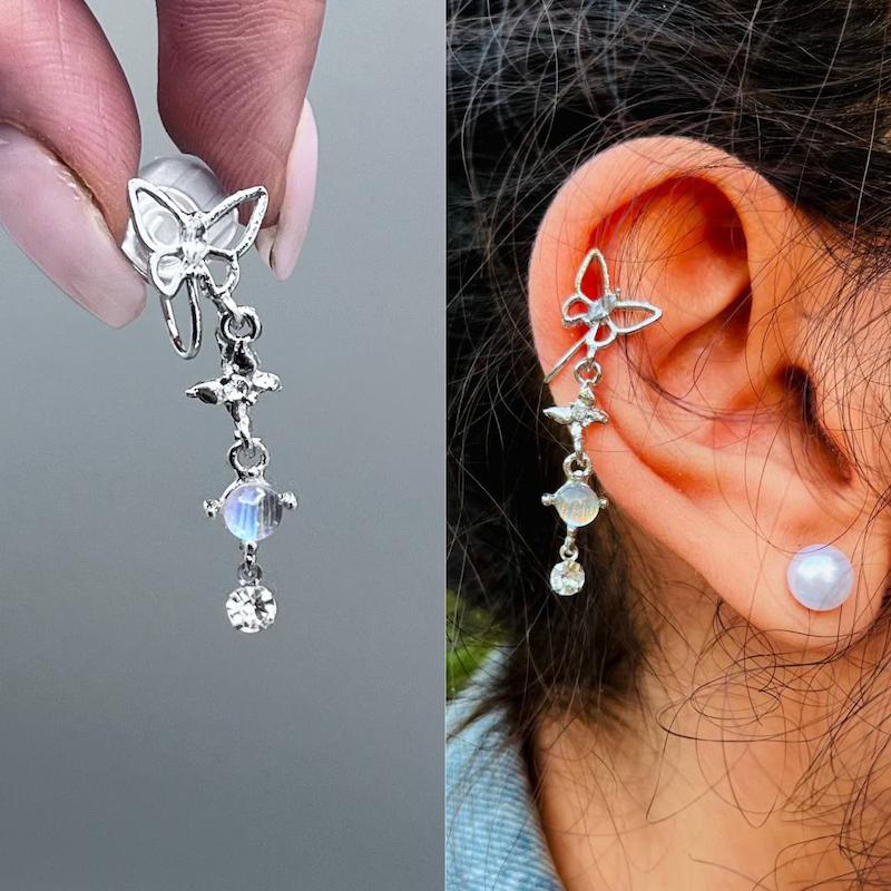 گوشواره ایرکاف پینترستی پروانه آویز دار