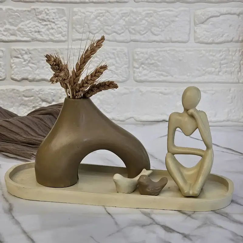 ست دکوری سنگی رومیزی طرح متفکر