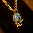 گردنبند زنانه طرح گل نگین سورارسکی نگین دار