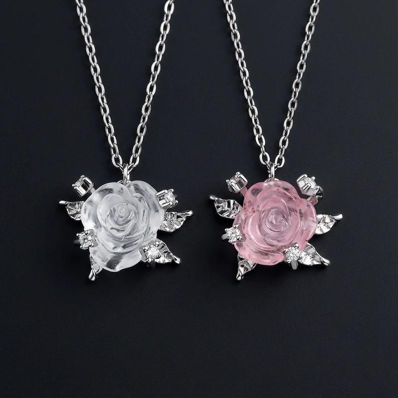 گردنبند زنانه طرح گل لاکچری همراه با زنجیر