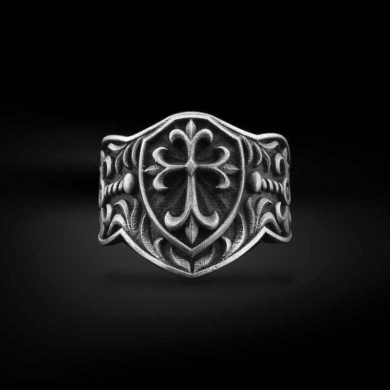 انگشتر مردانه طرح سپر محافظ شکارچی خون آشام