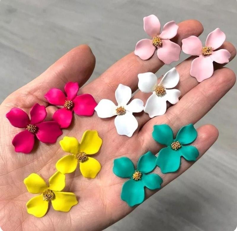گوشواره زنانه طرح گل بوهمی