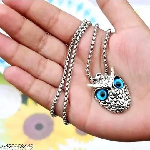 گردنبند جغد چشم رنگی