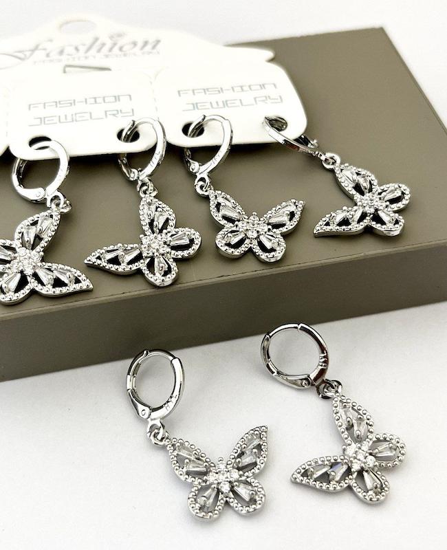 گوشواره جواهری طرح پروانه نگین دار پینترستی