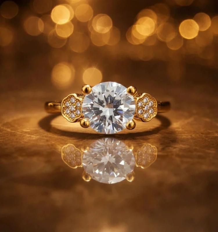 انگشتر زنانه طرح لوکس نگین دار رنگ ثابت