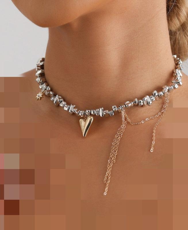 گردنبند زنانه طرح قلب و خورشید پینترستی