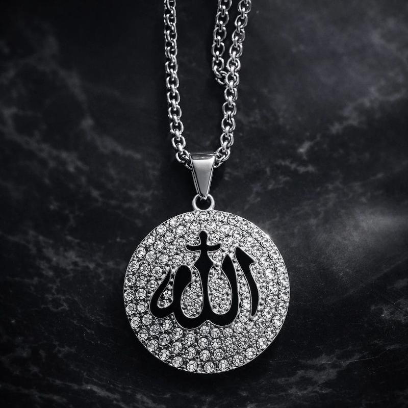 گردنبند فول نگین طرح الله