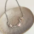 گردنبند زنانه پینترستی سه قلب و سیم خاردار