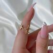 انگشتر زنانه طرح دو ستاره نگین دار لوکس پینترستی