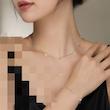 گردنبند و دستبند زنانه سنگ و مروارید صورتی استیل اشرافی