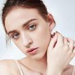 گوشواره زنانه حلقه ای نگین دار میمینال برند ژوپینگ اورجینال