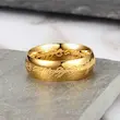 حلقه یگانه ارباب حلقه ها لبه گرد حکاکی استیل تیتانیوم کیفیت و ظرافت بالا