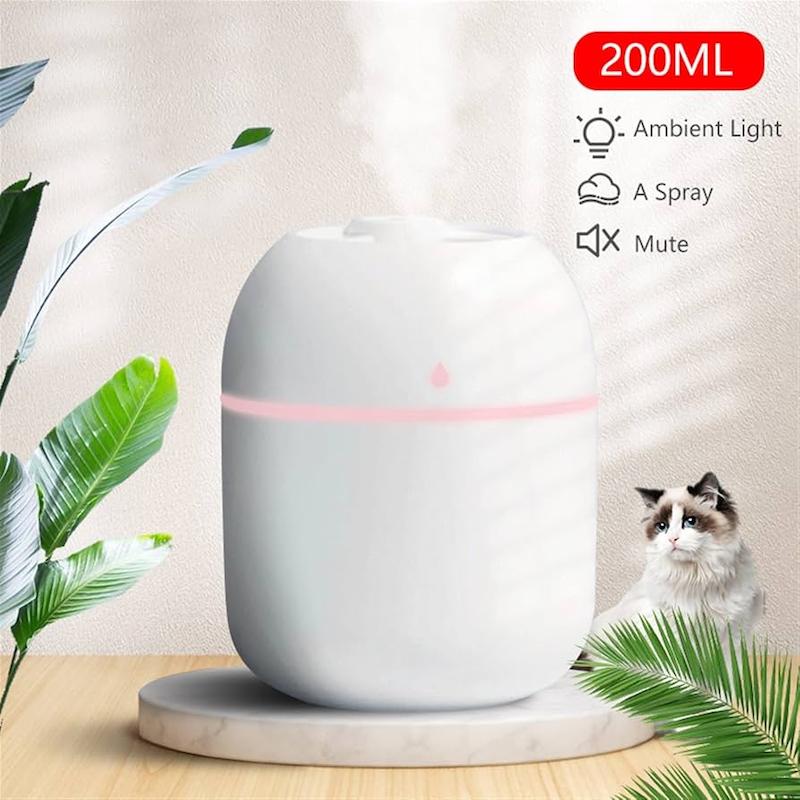 دستگاه بخور و رطوبت ساز خانگی لوکس ساده 220 میلی لیتری چراغ دار طرح قطره آب