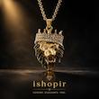 گردنبند مردانه طرح شیر تاج دار گنگ نگینی