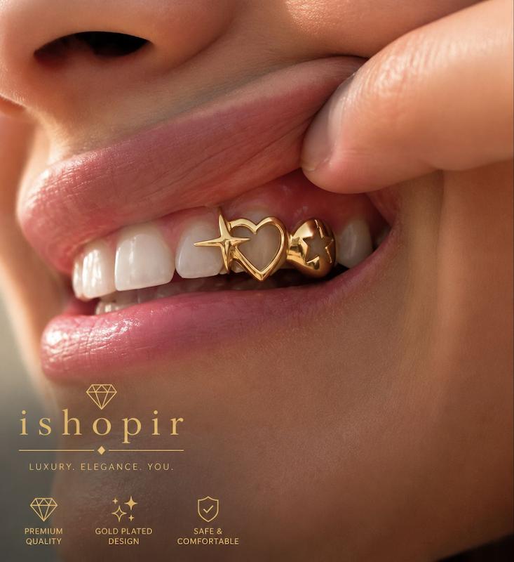 گریلز دندان دو عددی طرح قلب و ستاره