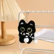 جاکلیدی و چارم بگ طرح عروسک گربه سیاه عینک شال گردن و صدا دار