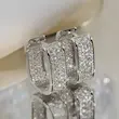 گوشواره زنانه لاکچری مربع نگینی
