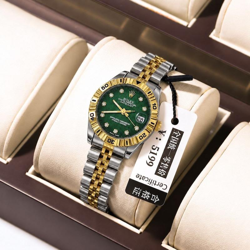 ساعت زنانه رولکس دیت جاست ROLEX صفحه نگینی پاستیلی