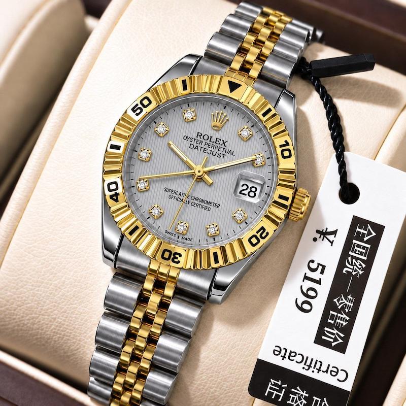 ساعت زنانه رولکس دیت جاست ROLEX صفحه نگینی پاستیلی