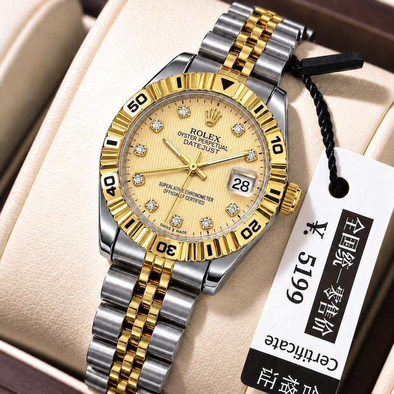 ساعت زنانه رولکس دیت جاست ROLEX صفحه نگینی پاستیلی