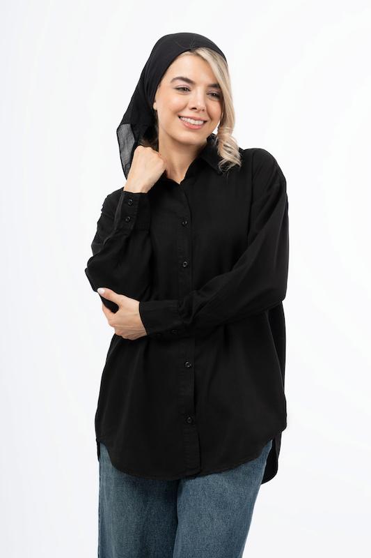 شومیز سیلک مشکی