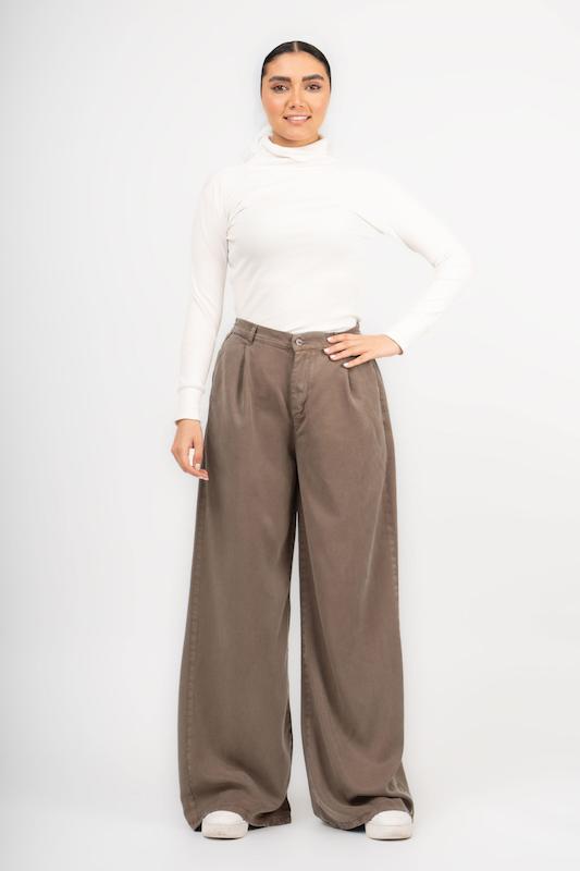 شلوار سیلک گردویی