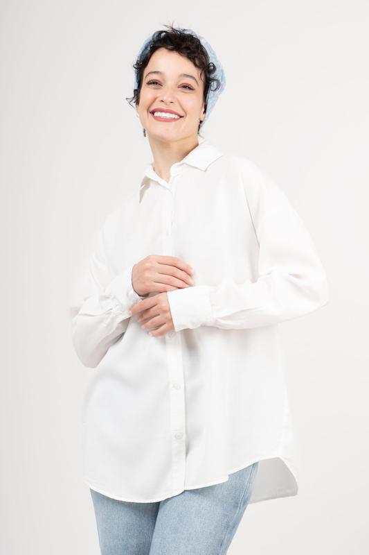 شومیز سیلک سفید 