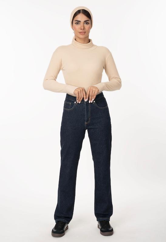 شلوار جین فلکس راسته کمر ساده قد ۱۰۰