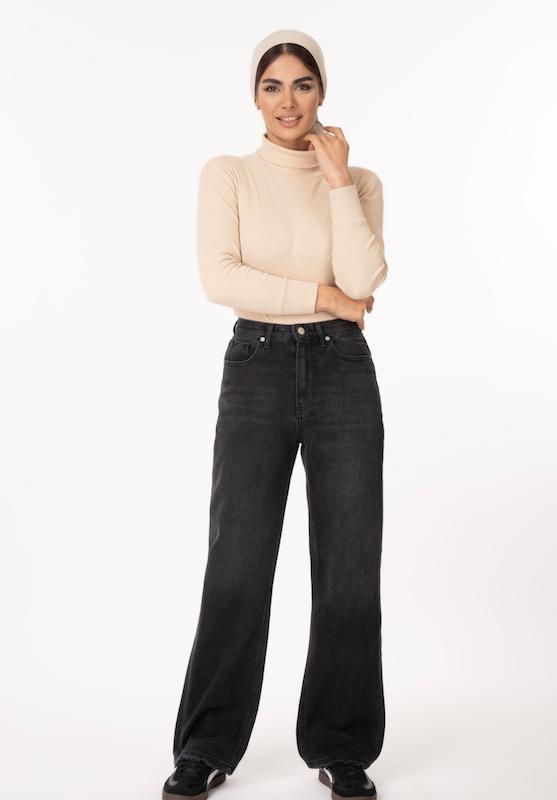 شلوار جین راسته لاین کمر ساده