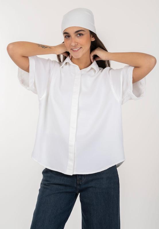 شومیز کتان (Liamo) آستین کوتاه پاکتی