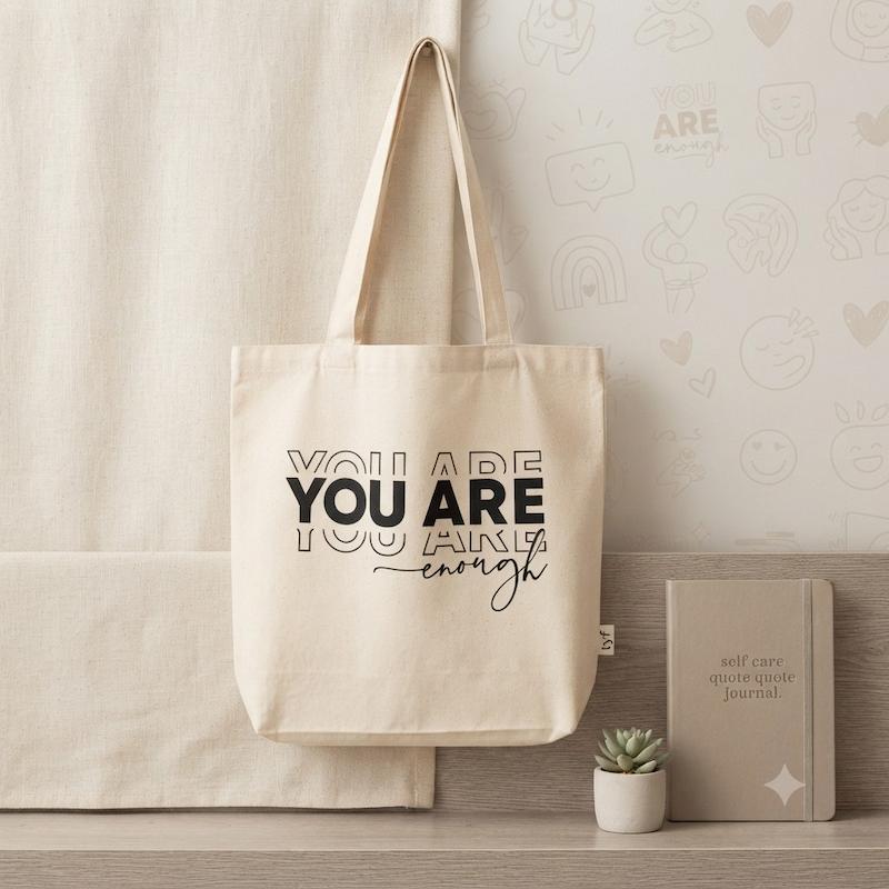 توت بگ متقال پنبه‌ای You Are Enough سایز ۳۵×۳۰