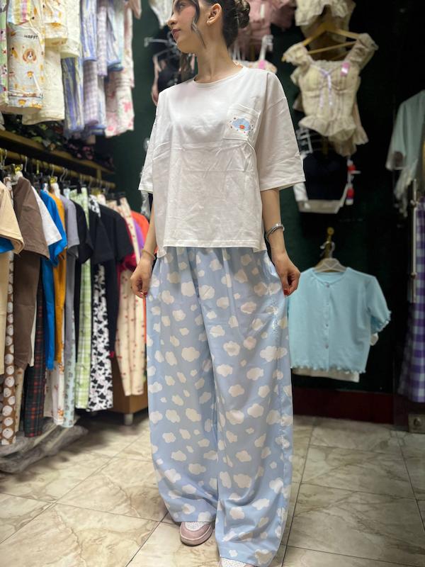 ست تیشرت شلوار ابری باکسی