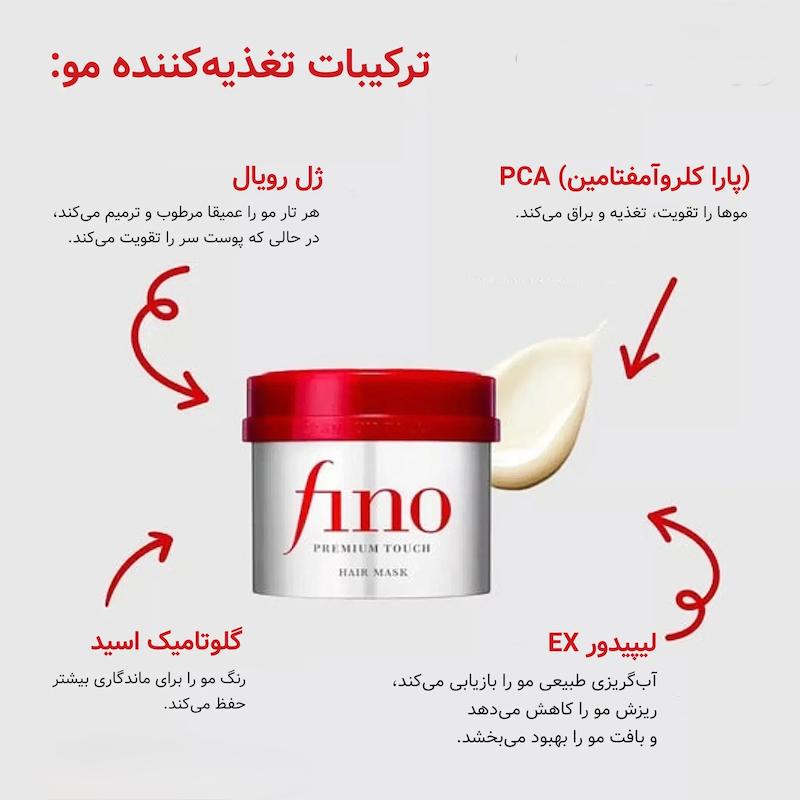 ماسک موی داخل حمام ترمیم کننده و تغذیه کننده فینو |