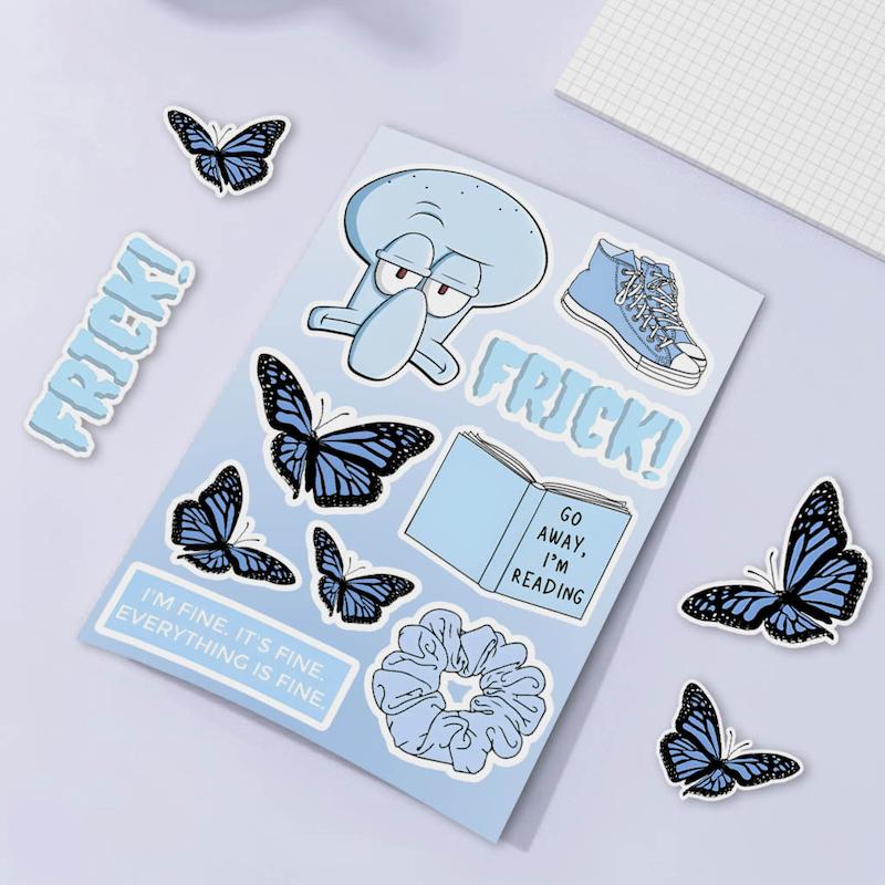 استیکر آبی روشن