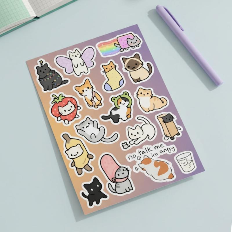 استیکر گربه کیوت