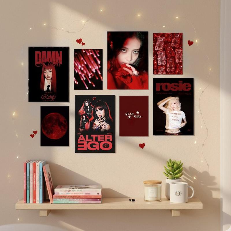 پک پوستر قرمز بلک پینک Red Black Pink
