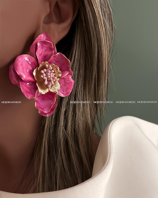 گوشواره گل میناکاری