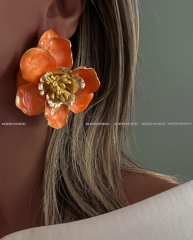 گوشواره گل میناکاری