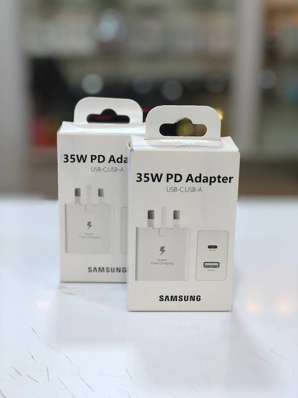 کله شارژر سامسونگ 35 وات مدل EP-TA220 (اورجینال) به همراه تبدیل | دو پورت USB و Type-C