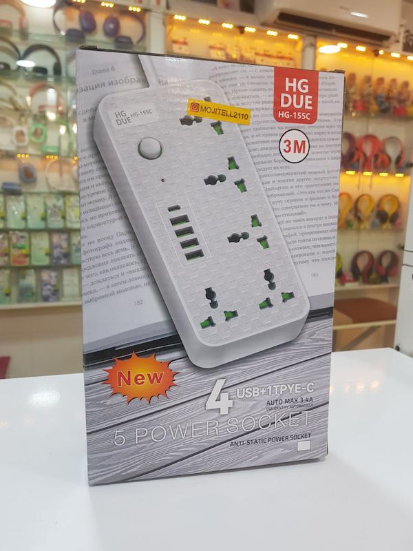 شارژر ۵ پورت و سه راهی ۳ پورت برند HG DUE مدل HG-135C