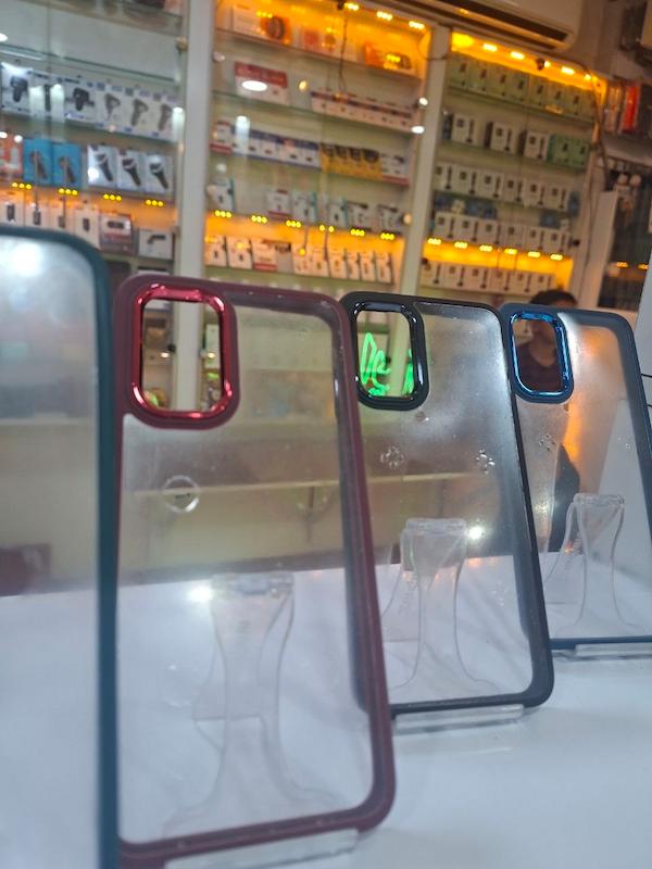 کاور شفاف Samsung Galaxy A04s با فریم مشکی و سرمه ای
