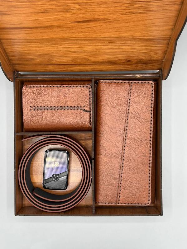 ست چرم کمربند و کیف پول