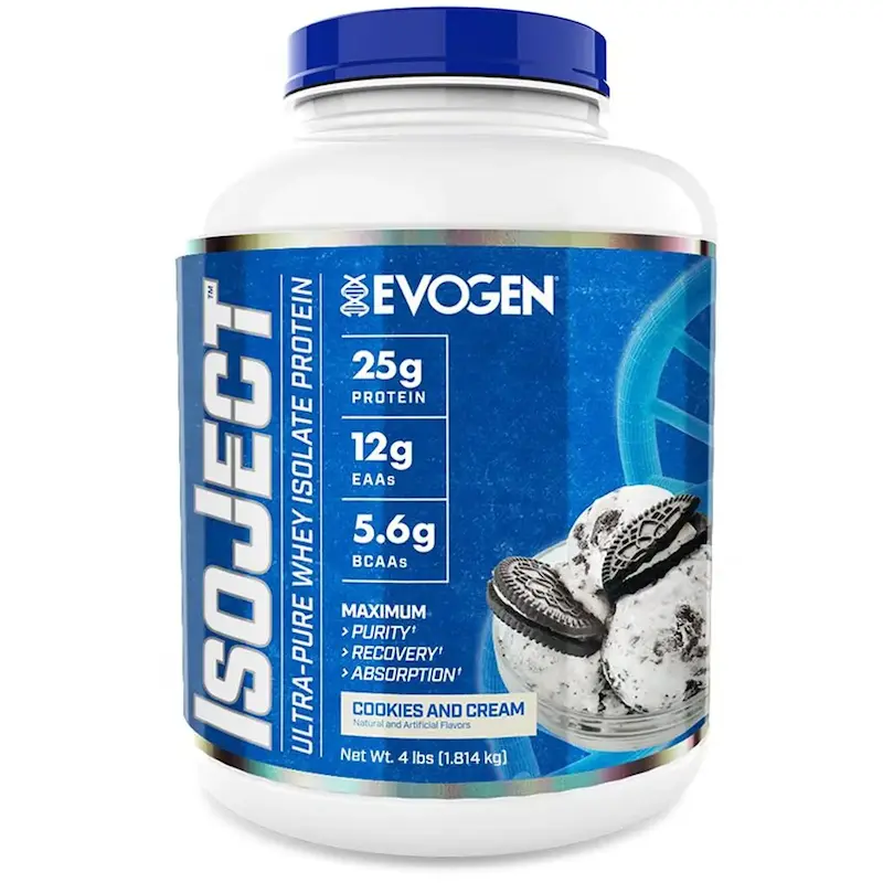 خرید پودر پروتئین وی ایزوله ایزوجکت evogen آمریکا با طعم کوکی کرمی
