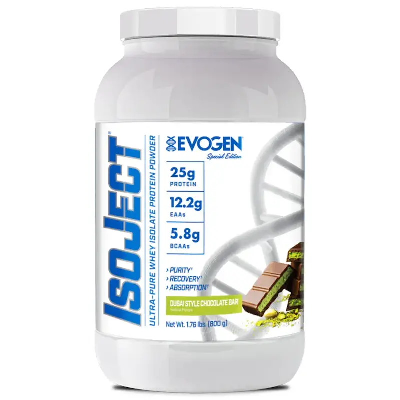 پروتیین whey ایزوله ایزوجکت برند ایوژن آمریکا با طعم شکلات دبی