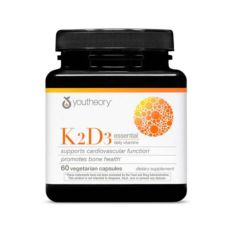 ویتامین یوتئوری حاوی کا2 و دی 3 Youtheory K2 and D3 Daily Vitamin Supplement for Calcium Absorption, Bone Strength and Cardiovascular Support