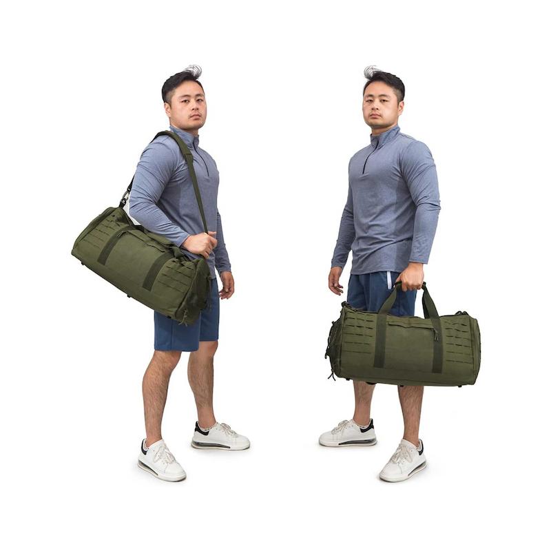 دافل بگ تاکتیکال QT&QY 40L Military Tactical Duffel Bag For Men Sport Gym Bag Fitness Tote Travel Duffel Bags Training Workout Bag With Shoe Compartment Basketball Football Weekender Bag