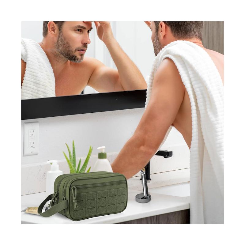 بگ لوازم بهداشتی تاکتیکی QT&QY Tactical Toiletry Bag For Men Hygiene Bag EDC Military Tool Molle Pouches Small Dopp Kit Mens Shaving Kit Travel shower Bags